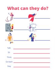 English Worksheet: Can and Cant Practice