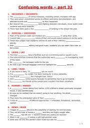 English Worksheet: Confusing words - part 32