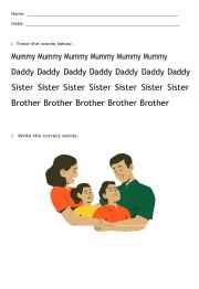 English Worksheet: Family / Parts of the House