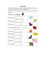 English Worksheet: describe the colour
