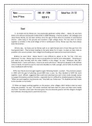 End of term test 3 - second year secondary 