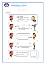 English Worksheet: Wh-questions