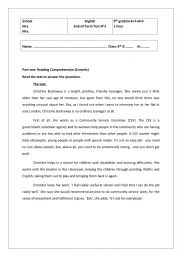 English Worksheet: End-of-term test 3(9th grade)