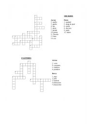 English Worksheet: Crosswords body & clothes