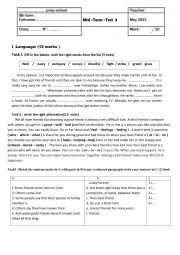 mid term 3 test  8 form