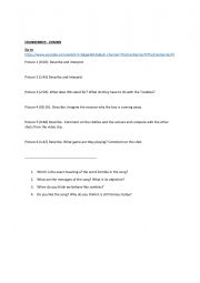 English Worksheet: Zombie video clip analysis