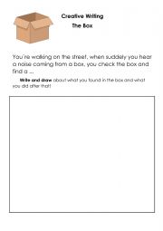 English Worksheet: Creative wirting Activity The Box 