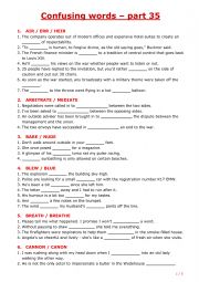 English Worksheet: Confusing words - part 35