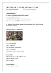 English Worksheet: The French Quarter in New Orleans
