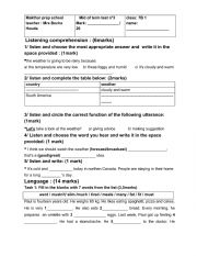 English Worksheet: mid term test n3 7th form