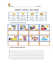 English Worksheet: LIKES - DONT LIKE
