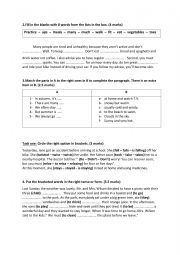 English Worksheet: mid-term test3 7th grad language