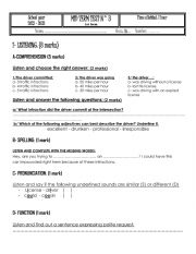 Mid term test 3 first form