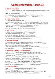 English Worksheet: Confusing words - part 14