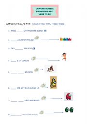 English Worksheet: DEMONSTRATIVE PRONOUNS