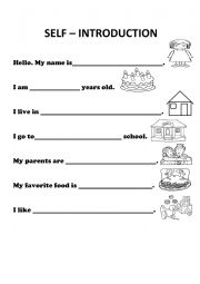 English Worksheet: Self Introduction