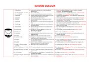 English Worksheet: Colour Idioms
