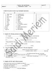 English Worksheet: 8th form basic education