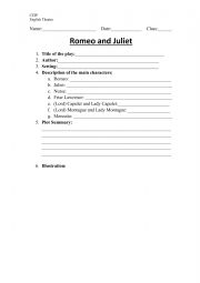 English Worksheet: Romeo and Juliet Worksheet and Word Search
