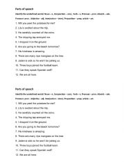 English Worksheet: Parts of Speech