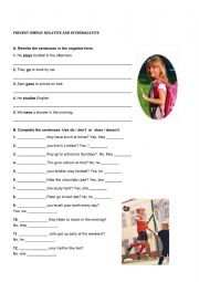 English Worksheet: Present Simple - Negative and Interrogative