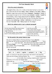 English Worksheet: 7th Form Remedial work ( Module 5)