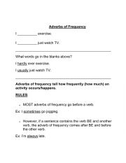 English Worksheet: Adverbs of frequency