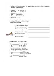English Worksheet: Test 3d grade