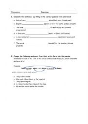 English Worksheet: the passive - exercises
