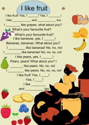 English Worksheet: I like fruit sing. Do and Don�t
