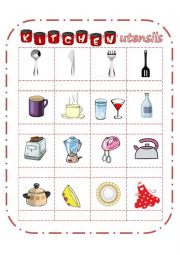 English Worksheet: Kitchen utensils