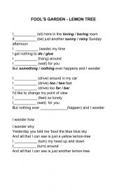 English Worksheet: Present Continuous - Lemon tree
