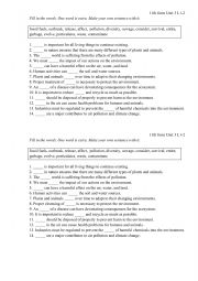 English Worksheet: Ecology