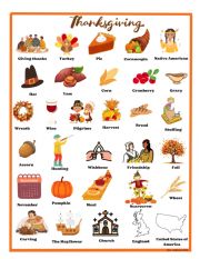 English Worksheet: Thanksgiving pictionary