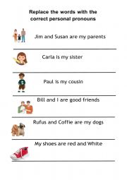 English Worksheet: Pronouns