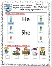 He is She is and who with family vocabulary 