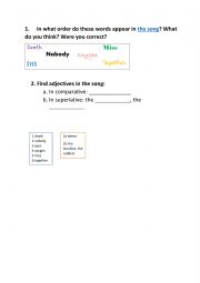 English Worksheet: Maneskin - The Loneliest song activity / warmer