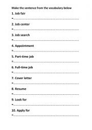 English Worksheet: workplace vocabulary 