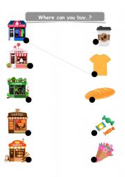 English Worksheet: Where can you buy...?