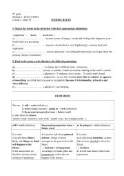 English Worksheet: School Rules, L2, M2
