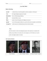English Worksheet: Cree Code Talker - worksheet