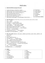 English Worksheet: Acid rain