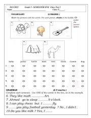 Grammar and vocabulary test 