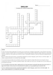 English Worksheet: Groomin crossword