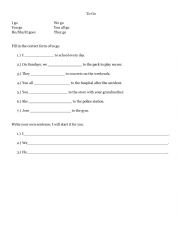 English Worksheet: To Go Present tense