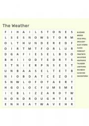 English Worksheet: The Weather Crossword