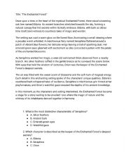 English worksheet: The Enchanted Forest
