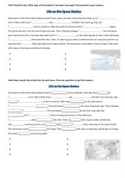 English Worksheet: LIFE ON THE ISS