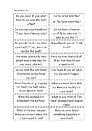 English Worksheet: Food Speaking Cards
