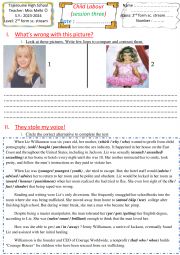 English Worksheet: 2nd form consolidation: child labour